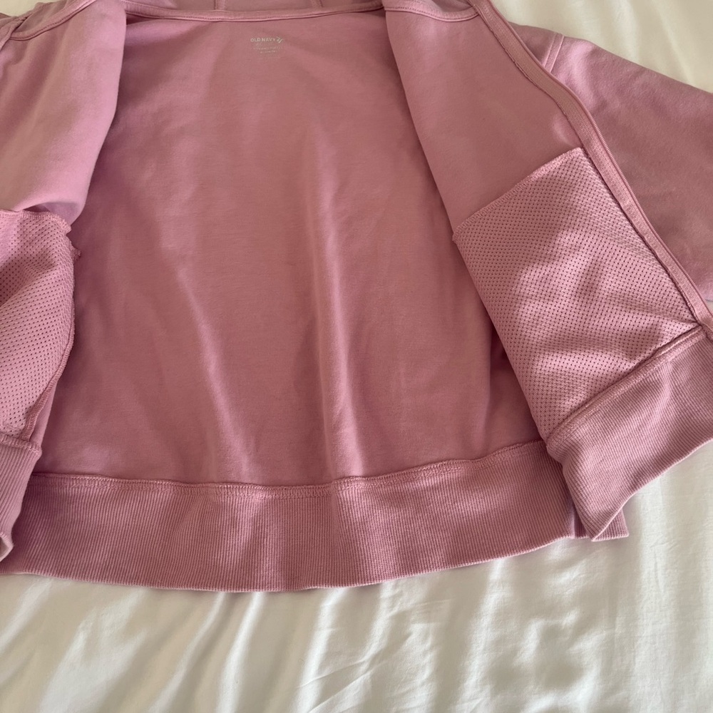 Pink Athletic Hoodie with Zippered Pockets - Picture 3 of 6